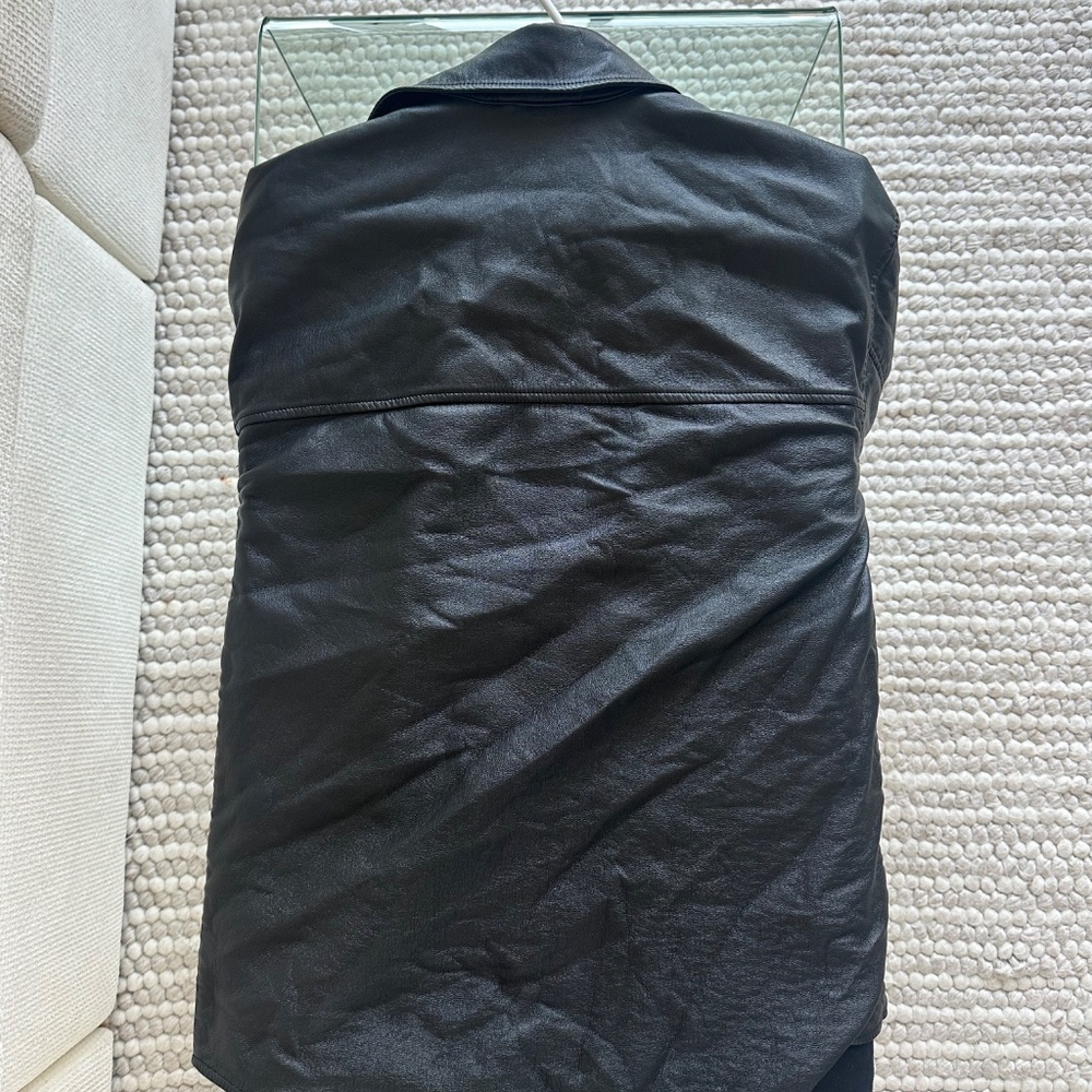 Aritzia Leather Pelli Babaton Shacket in Black - Picture 3 of 6